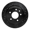 633-20009R Drilled/Slotted Brake Rotor [Black], 1995-2006 Jaguar, Position: Rear Right