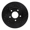 633-20010R Drilled/Slotted Brake Rotor [Black], 1997-2003 Jaguar, Position: Front Right