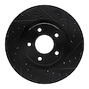 633-20011R Drilled/Slotted Brake Rotor [Black], 1998-2006 Jaguar, Position: Front Right