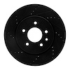 633-20017L Drilled/Slotted Brake Rotor [Black], 2000-2006 Jaguar, Position: Rear Left - image 1