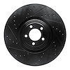 633-20026L Drilled/Slotted Brake Rotor [Black], Fits Select Jaguar, Position: Front Left