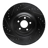 633-20027L Drilled/Slotted Brake Rotor [Black], Fits Select Jaguar, Position: Rear Left - image 1