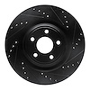 633-20028R Drilled/Slotted Brake Rotor [Black], 2014-2021 Jaguar, Position: Rear Right - image 1