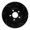 633-20029R Drilled/Slotted Brake Rotor [Black], 2006-2008 Jaguar, Position: Rear Right - image 1