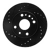 633-21000L Drilled/Slotted Brake Rotor [Black], 1994-2002 Multiple Makes/Models, Position: Front Left - image 1