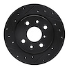 633-21001L Drilled/Slotted Brake Rotor [Black], 1994-2000 Kia/Hyundai/Genesis, Position: Front Left - image 1