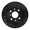633-21001R Drilled/Slotted Brake Rotor [Black], 1994-2000 Kia/Hyundai/Genesis, Position: Front Right - image 1