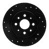633-21003L Drilled/Slotted Brake Rotor [Black], 1998-2003 Kia/Hyundai/Genesis, Position: Rear Left - image 1