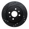 633-21004L Drilled/Slotted Brake Rotor [Black], 2001-2003 Kia/Hyundai/Genesis, Position: Front Left - image 1