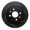 633-21004R Drilled/Slotted Brake Rotor [Black], 2001-2003 Kia/Hyundai/Genesis, Position: Front Right - image 1