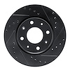 633-21007R Drilled/Slotted Brake Rotor [Black], 2004-2009 Kia/Hyundai/Genesis, Position: Front Right - image 1