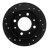 633-21008L Drilled/Slotted Brake Rotor [Black], 2004-2009 Kia/Hyundai/Genesis, Position: Rear Left - image 1