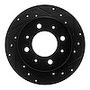 633-21008R Drilled/Slotted Brake Rotor [Black], 2004-2009 Kia/Hyundai/Genesis, Position: Rear Right - image 1