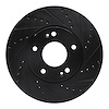 633-21009R Drilled/Slotted Brake Rotor [Black], 2007-2010 Kia/Hyundai/Genesis, Position: Front Right - image 1