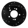 633-21010L Drilled/Slotted Brake Rotor [Black], 2007-2012 Kia/Hyundai/Genesis, Position: Rear Left - image 1