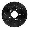633-21011L Drilled/Slotted Brake Rotor [Black], 2010-2013 Kia/Hyundai/Genesis, Position: Front Left - image 1