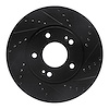 633-21011R Drilled/Slotted Brake Rotor [Black], 2010-2013 Kia/Hyundai/Genesis, Position: Front Right - image 1