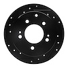 633-21013L Drilled/Slotted Brake Rotor [Black], 2010-2013 Kia/Hyundai/Genesis, Position: Rear Left - image 1