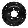 633-21014L Drilled/Slotted Brake Rotor [Black], Fits Select Kia/Hyundai/Genesis, Position: Rear Left