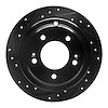 633-21017L Drilled/Slotted Brake Rotor [Black], 2004-2006 Kia/Hyundai/Genesis, Position: Rear Left - image 1