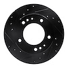 633-21018L Drilled/Slotted Brake Rotor [Black], 1995-2002 Kia/Hyundai/Genesis, Position: Front Left - image 1