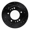 633-21018R Drilled/Slotted Brake Rotor [Black], 1995-2002 Kia/Hyundai/Genesis, Position: Front Right - image 1