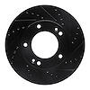 633-21020R Drilled/Slotted Brake Rotor [Black], 2003-2006 Kia/Hyundai/Genesis, Position: Front Right - image 1