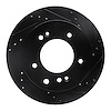 633-21021R Drilled/Slotted Brake Rotor [Black], 2003-2006 Kia/Hyundai/Genesis, Position: Rear Right - image 1