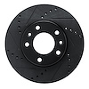 633-21022L Drilled/Slotted Brake Rotor [Black], 2003-2005 Kia/Hyundai/Genesis, Position: Front Left - image 1