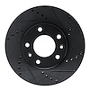 633-21022R Drilled/Slotted Brake Rotor [Black], 2003-2005 Kia/Hyundai/Genesis, Position: Front Right - image 1