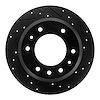 633-21024R Drilled/Slotted Brake Rotor [Black], 2006-2014 Kia/Hyundai/Genesis, Position: Rear Right - image 1