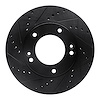 633-21025L Drilled/Slotted Brake Rotor [Black], 2007-2009 Kia/Hyundai/Genesis, Position: Front Left - image 1