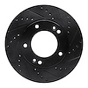 633-21025R Drilled/Slotted Brake Rotor [Black], 2007-2009 Kia/Hyundai/Genesis, Position: Front Right - image 1
