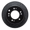 633-21026L Drilled/Slotted Brake Rotor [Black], 2007-2009 Kia/Hyundai/Genesis, Position: Rear Left - image 1