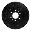 633-21028L Drilled/Slotted Brake Rotor [Black], 2009-2010 Kia/Hyundai/Genesis, Position: Front Left - image 1