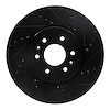 633-21028R Drilled/Slotted Brake Rotor [Black], 2009-2010 Kia/Hyundai/Genesis, Position: Front Right - image 1