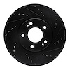 633-21032R Drilled/Slotted Brake Rotor [Black], 2012-2016 Kia/Hyundai/Genesis, Position: Front Right - image 1