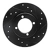 633-22000R Drilled/Slotted Brake Rotor [Black], 1967-1974 Opel, Position: Front Right