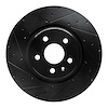 633-26001L Drilled/Slotted Brake Rotor [Black], 2012-2021 Tesla, Position: Front Left
