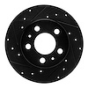 633-27000L Drilled/Slotted Brake Rotor [Black], 1967-1972 Volvo, Position: Front Left - image 1