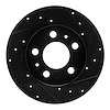 633-27000R Drilled/Slotted Brake Rotor [Black], 1967-1972 Volvo, Position: Front Right