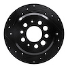 633-27001L Drilled/Slotted Brake Rotor [Black], 1967-1974 Volvo, Position: Rear Left