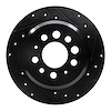 633-27001R Drilled/Slotted Brake Rotor [Black], 1967-1974 Volvo, Position: Rear Right