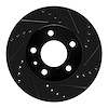 633-27012R Drilled/Slotted Brake Rotor [Black], 1982-1990 Volvo, Position: Front Right - image 1