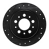 633-27014L Drilled/Slotted Brake Rotor [Black], 1988-1994 Volvo, Position: Rear Left - image 1