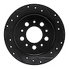 633-27014R Drilled/Slotted Brake Rotor [Black], 1988-1994 Volvo, Position: Rear Right - image 1