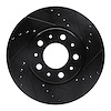 633-27015R Drilled/Slotted Brake Rotor [Black], 1991-1995 Volvo, Position: Front Right - image 1