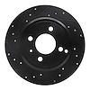633-27017L Drilled/Slotted Brake Rotor [Black], 1993-1995 Volvo, Position: Rear Left - image 1
