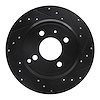 633-27017R Drilled/Slotted Brake Rotor [Black], 1993-1995 Volvo, Position: Rear Right - image 1