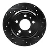 633-27019R Drilled/Slotted Brake Rotor [Black], 1996-2004 Volvo, Position: Rear Right - image 1